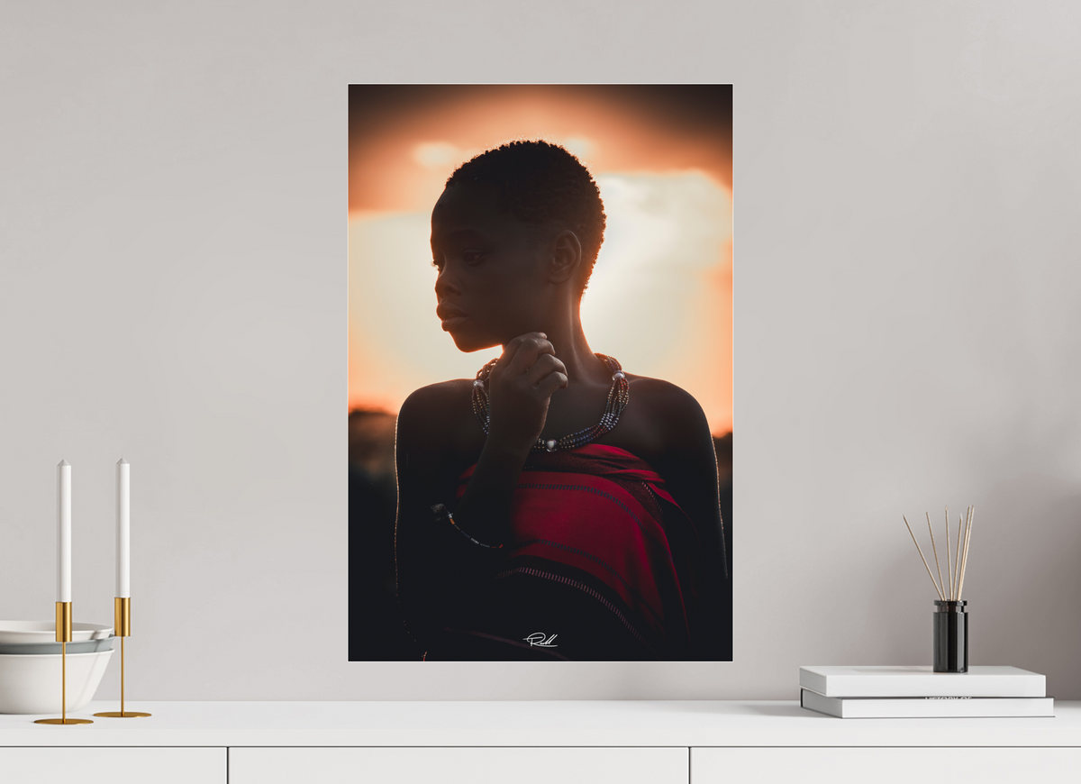 40 x 60 cm, Photo Print Under Acrylic Glass The Sun is setting.