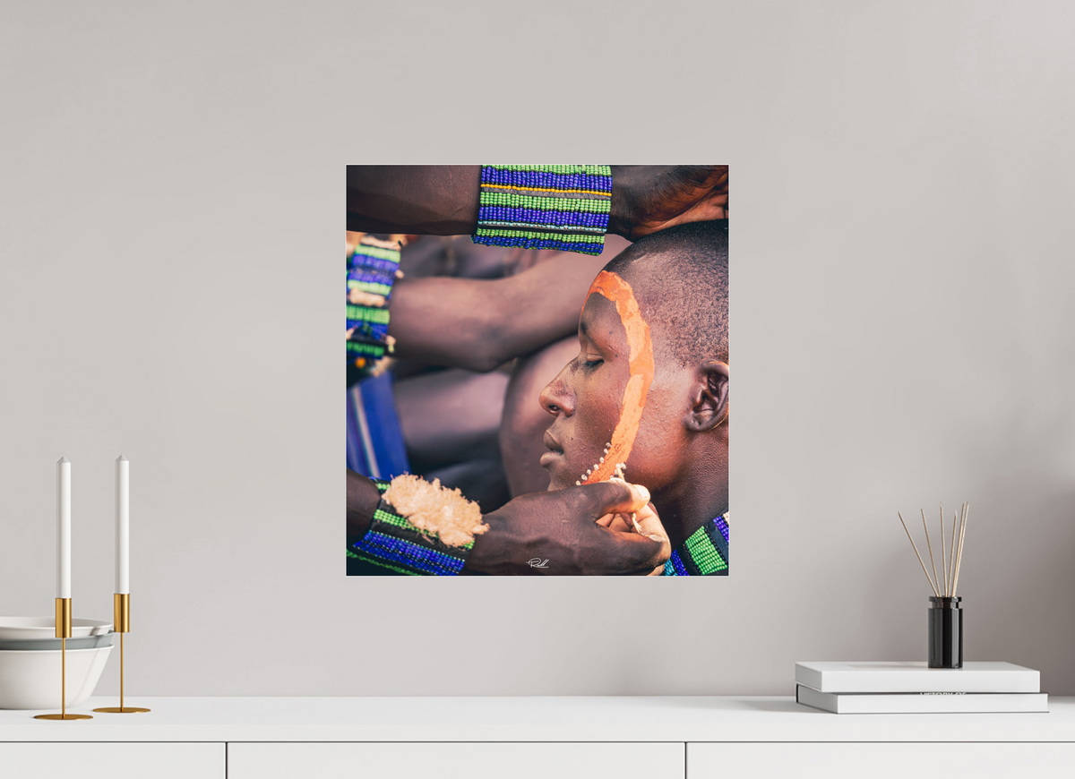 40 x 43 cm, Photo Print Under Acrylic Glass Colors of Mursi