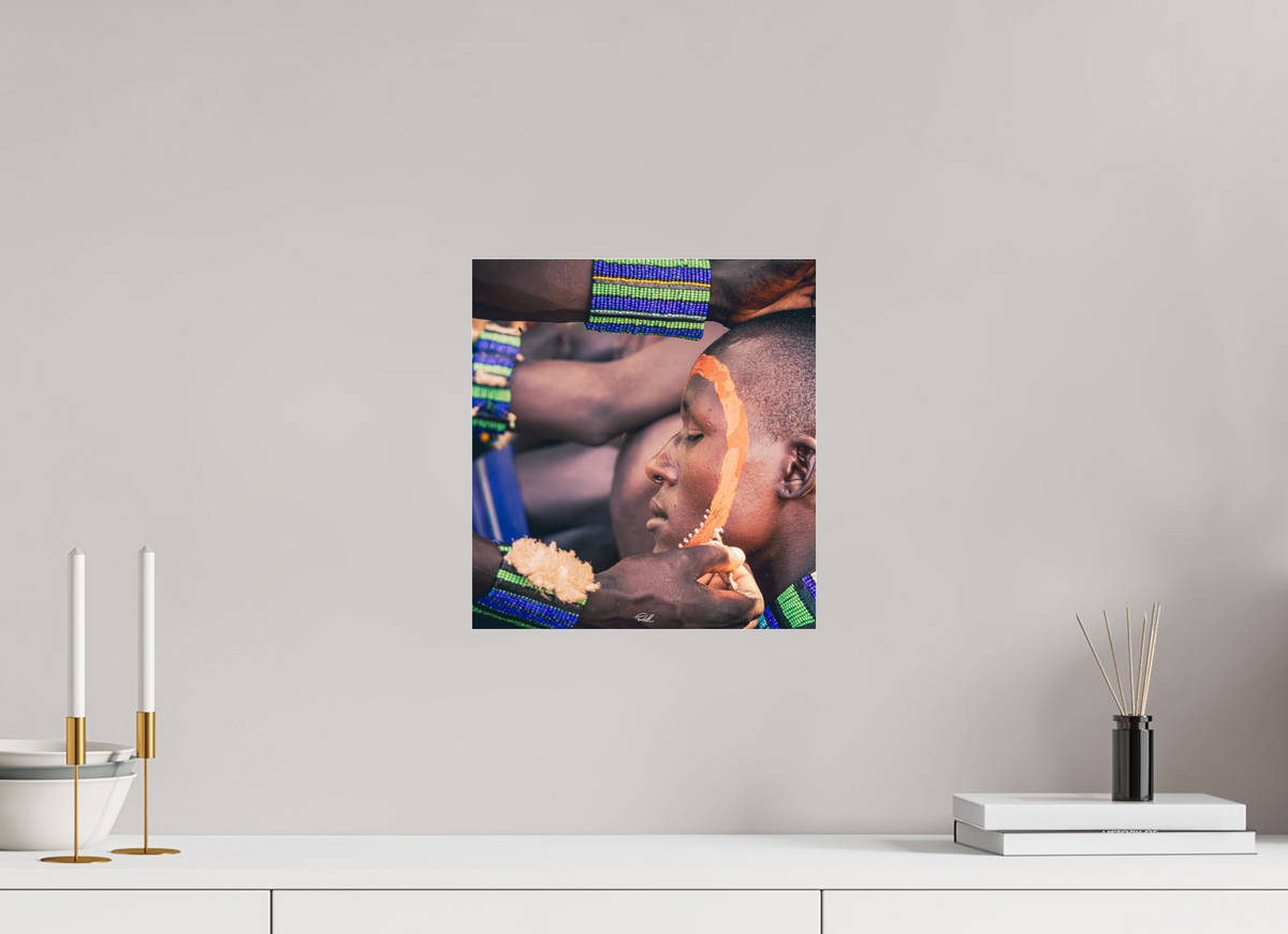 30 x 32,3 cm, Photo Print Under Acrylic Glass Colors of Mursi