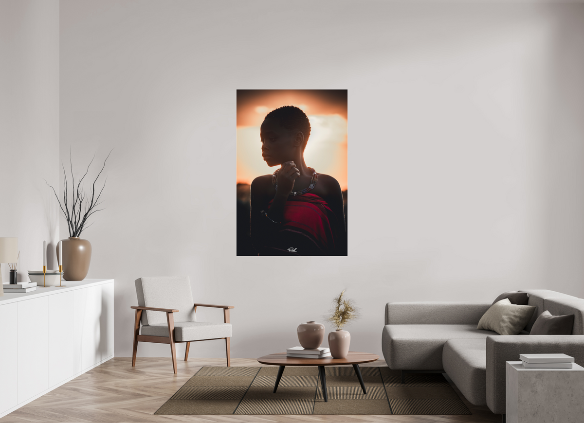 100 x 150 cm, Photo Print Under Acrylic Glass The Sun is setting.