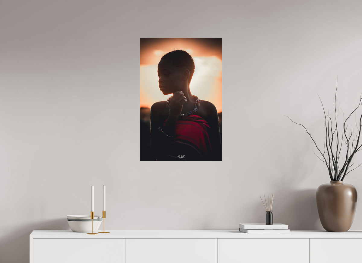 50 x 75 cm, Photo Print Under Acrylic Glass The Sun is setting.