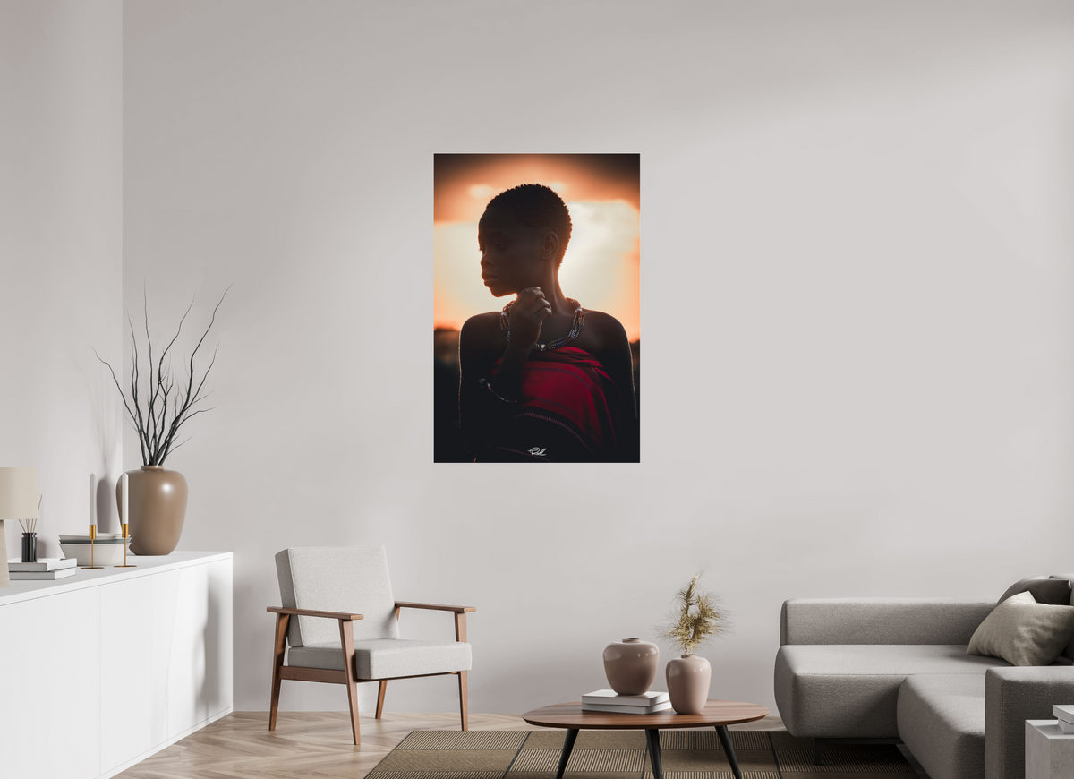 80 x 120 cm, Photo Print Under Acrylic Glass The Sun is setting.