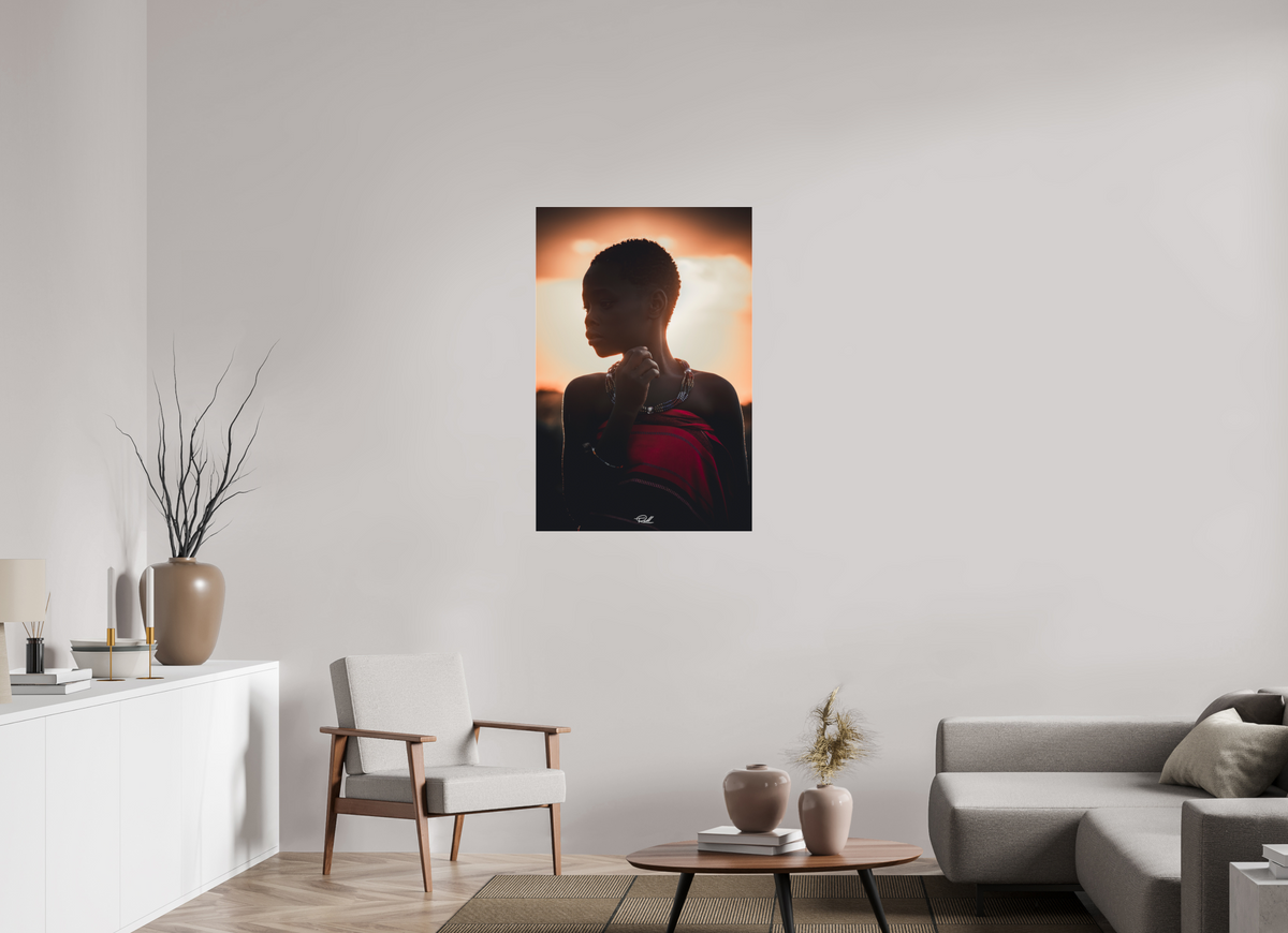 70 x 105 cm, Photo Print Under Acrylic Glass The Sun is setting.