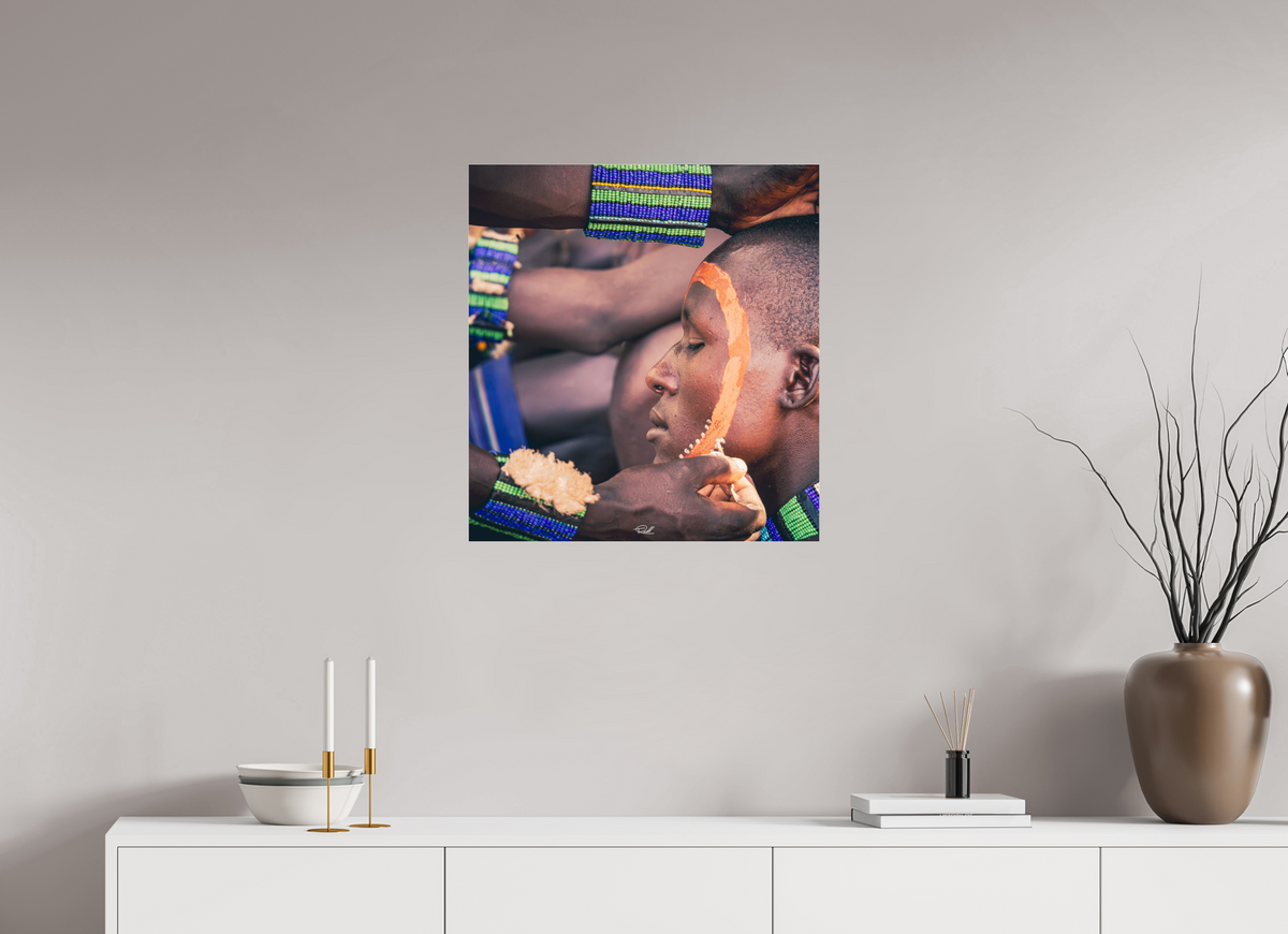 60 x 64,5 cm, Photo Print Under Acrylic Glass Colors of Mursi