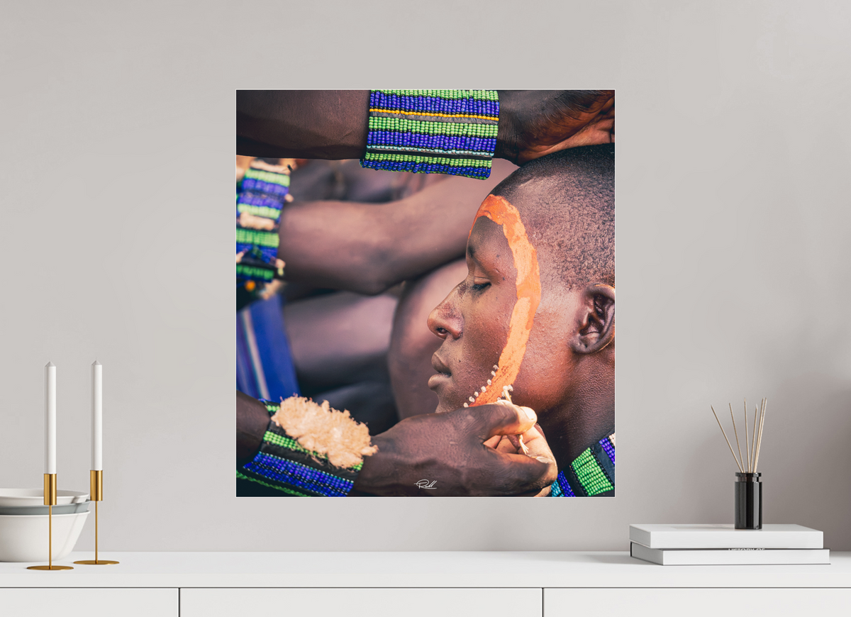 50 x 53,8 cm, Photo Print Under Acrylic Glass Colors of Mursi