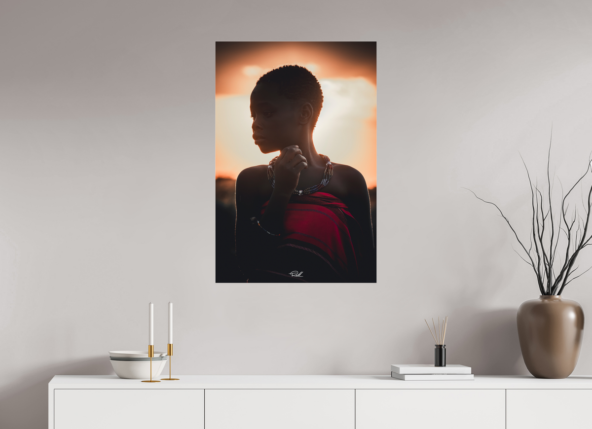 60 x 90 cm, Photo Print Under Acrylic Glass The Sun is setting.